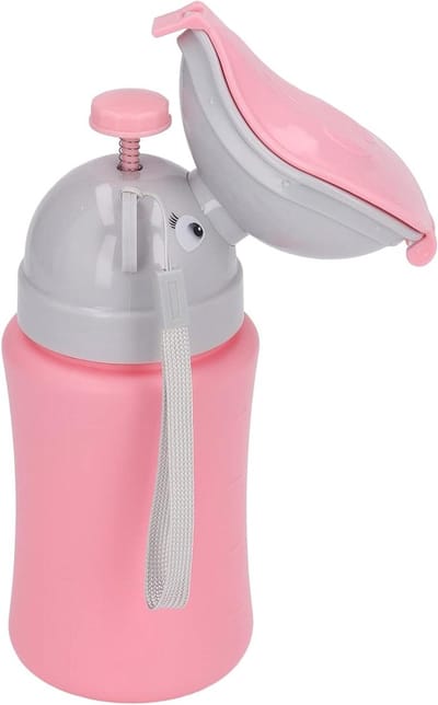 Kinder Urinoir Cup - Potje voor onderweg - Zindelijkheidstraining - Lekvrij ontwerp - 22 x 13 x 8 cm - Roze