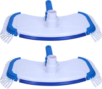 Amapool zwembadvloerstofzuiger set van 2 I vloerstofzuiger deluxe met 8 onder- + 4 zijborstels I extra zware uitvoering I zwembadborstel I aansluiting voor zwembadslang Ø 32/38 mm