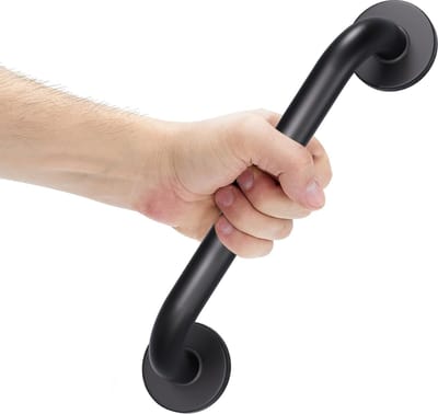 Toiletbeugel - badgreep - douchegreep - veiligheidsbeugel - 30cm - zwart - antislip - Inclusief ophangmateriaal - voor badkamer / douche / toilet