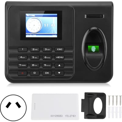 Aanwezigheidsmachine Tijdklok 2,4-inch Kleurenscherm Biometrie Vingerafdruk Wachtwoord Inklokken Uitklokken