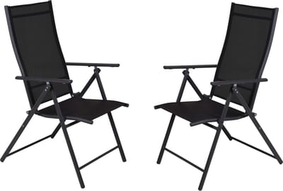 4goodz set 2 stuks Tuinstoelen Verstelbaar 7 standen - Donkergrijs