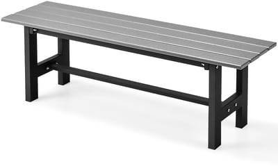 KOMFOTTEU Tuinbank, metaal, outdoor, weerbestendig, metalen bank tot 300 kg belastbaar, parkeerbank voor tuin, binnenplaats, balkon, 120 x 36 x 40,5 cm
