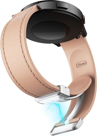 Hybride siliconen-leren bandje - geschikt voor Garmin Venu (2 Plus) / Venu SQ (2) / Vivomove (Style - Sport) / Vivoactive 3 / 5 / 6 / Forerunner 55 / 165 / 245 / 645 / 570 - 42mm - roze