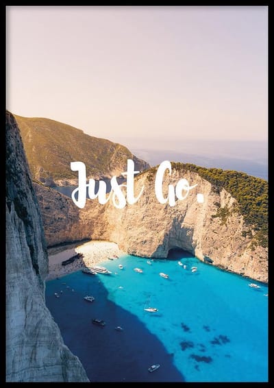 Poster Just Go Print - 50x70cm - Poster met Tekst