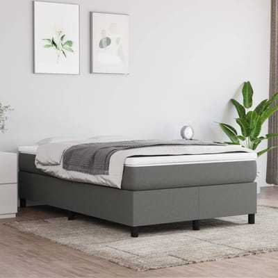 Vidaxl Bedframe Zonder Matras, Donkergrijs, 120X200 Cm, Bekleed