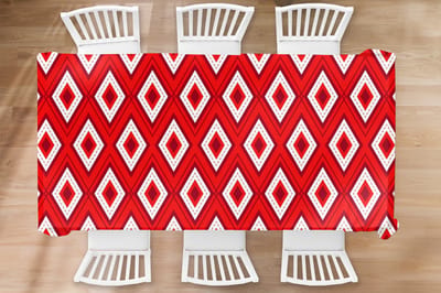 Kerst Tafelkleed - Kerstmis Decoratie - Tafellaken - Kerst - Patronen - Ruit - Rood - 260x130 cm - Kerstmis Versiering - Tafeldecoratie Kerstmis - Kerstdecoratie tafel - Tafelversiering