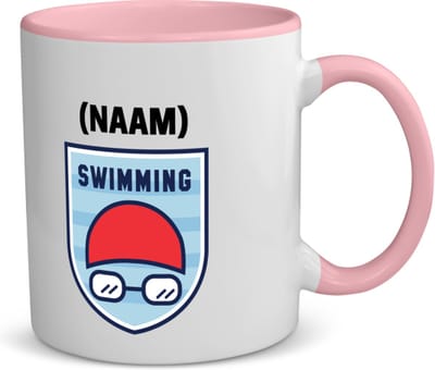 Akyol - swimming met je eigen naam koffiemok - theemok - roze - Zwemmen - sport liefhebbers - mensen die houden van zwemmen - zwemdiploma - zwemcadeau - verjaardagscadeau - verjaardag - cadeau - kado - geschenk - gift - 350 ML inhoud
