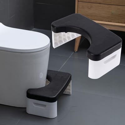 Toiletkruk - Opstapkruk - Gezondere houding - Afneembaar en stapelbaar - 178 cm hoog - Zwart