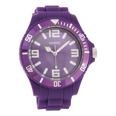 OOZOO Timepieces - Paarse horloge met paarse rubber band - C4286