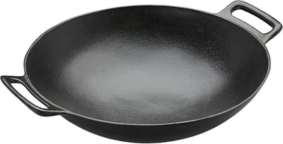 Hoogwaardige Gietijzeren Wok voor Aziatische Keuken - Ideaal voor Fornuis en Grill