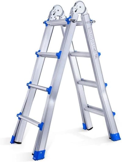 Huishoudtrap 4 Treden - Keukentrap - Inklapbaar - Antislip - Extra Stevig - Zwart stable design