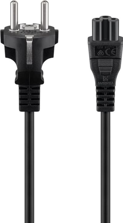 Goobay Mains Cable with Safety Plug, 2 m, black