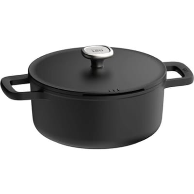 LEO Kookpot antikleef met deksel Phantom - Ø 24x11cm - Zwart - PFAS-vrij