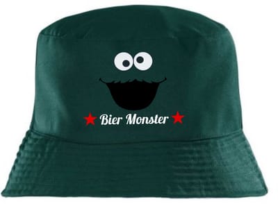 Bottle Green Bier Monster Bucket Hat - Festival - feest - carnaval - feest kleding - hoofddeksel - vissers hoedje
