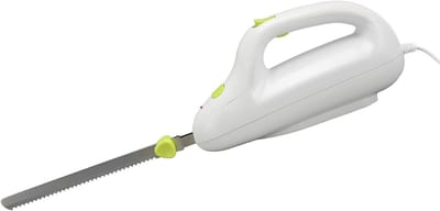 AMA® Elektrisch Broodmes - Broodsnijder - Vleesmes - Draadloos - Vervangbare Messen - 31x18x10cm - Wit