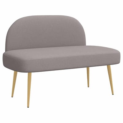 vidaXL - Gevuld - bankje - met - rugleuning - Taupe - 110 - x - 60 - x - 76 - cm