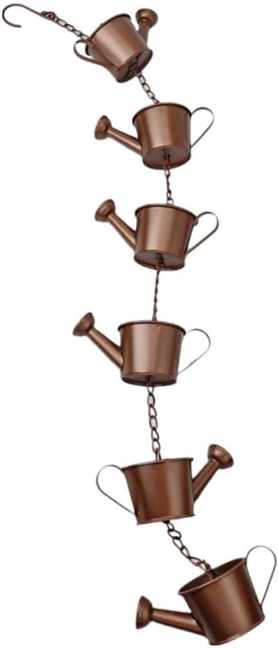 Decoratieve gieter - Regenketting metaal - Waterafvoer tuin - Creatief ontwerp - Ongeveer 1 meter - Koperkleurig