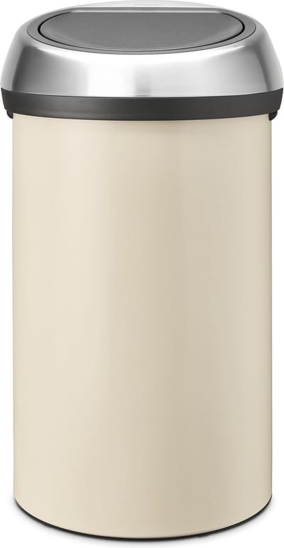 Brabantia Touch Bin Prullenbak - 60 liter - Soft Beige / Matt Steel deksel