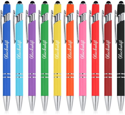 Dailygoods - Tenare Fortunata Balpen met zwarte inkt met touch-pen, intrekbare inspirerende balpen voor examens, afstuderen, aanmoediging, herstel, collega's, gezinnen, 20 stuks