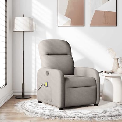 vidaXL - Massagestoel - verstelbaar - stof - taupe