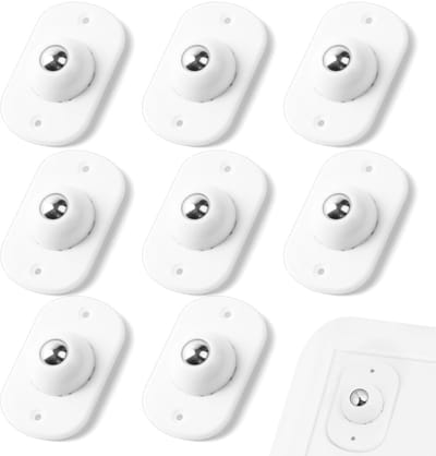 8 Pack Ball Wheels Mini Furniture - Flat Self Adhesive Wheels - Universele 360 Degree Wielen voor DIY - Afvalbak en Kleine Apparaten - Trash Box (Wit)