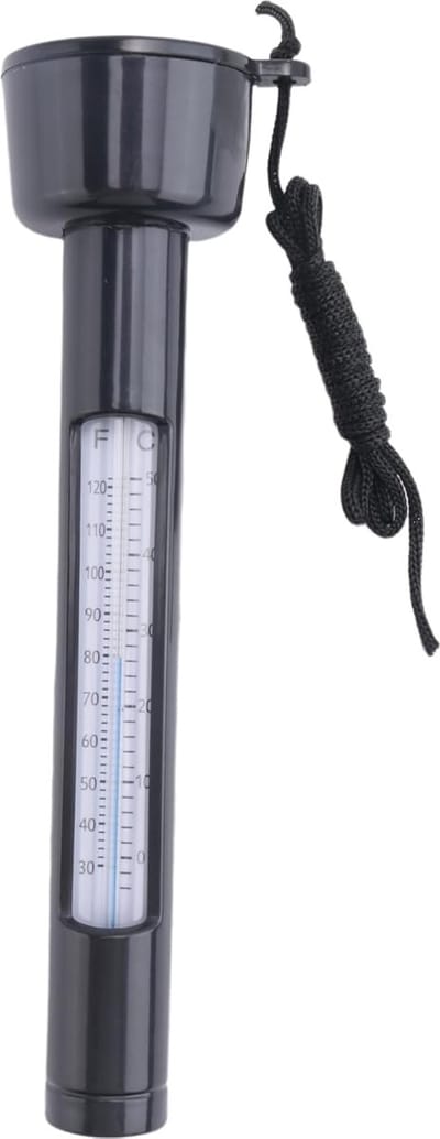 Zwembadthermometer Drijvend - Water thermometer - Zwembad Temperatuur - Duidelijk Digitaal Display - 20 x 6 x 6 cm - Zwart