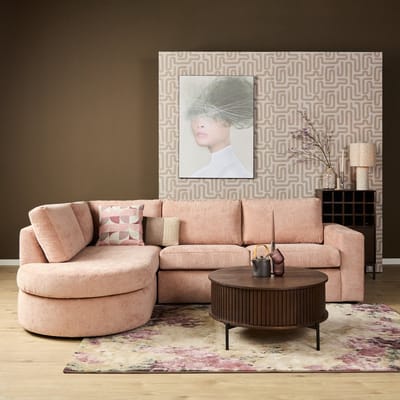 Starfurn MySofa Alma Hoekbank Roze Divan Links+2,5 zits