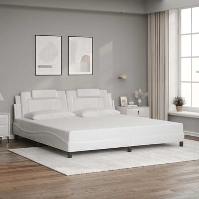 vidaXL - Bedframe - "Viana" - zonder - matras - kunstleer - wit - 200x200 - cm