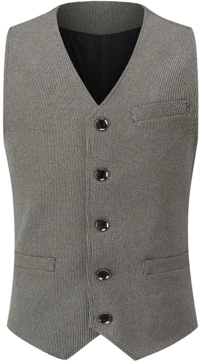 ALLTHEMEN Heren Patchwork V-hals Vest - Formeel Klassiek Basis Wollen Vest Voor Bruiloften - S