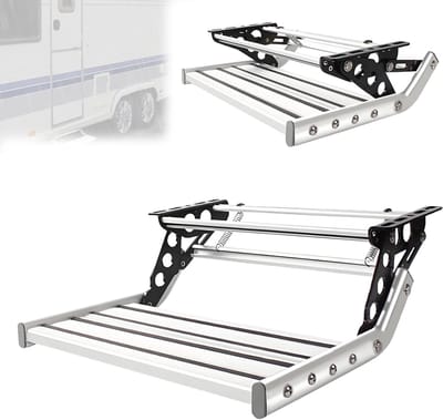 Opvouwbare Trapladder - Camper Trede - Veilig Instappen - Antislip Ontwerp - Max 180 kg - Aluminium