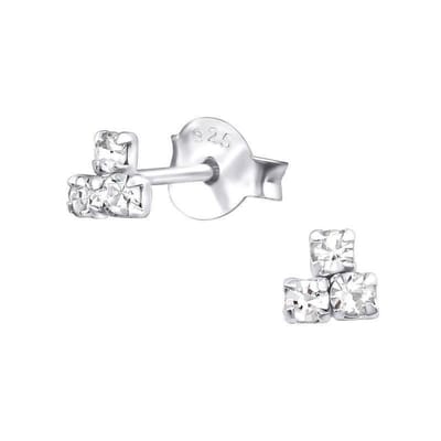 Aramat Jewels | Oorbellen | Schitterende Kristal Oorbellen | Zwart-4mm | |4mm | Zilver | Kinderen, Volwassenen | Verkleurd niet
