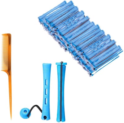 Dailygoody - Set van 60 kleine permanenten - Krultangen voor kort haar - Lichtgewicht en gebruiksvriendelijk - Blauwe mini-krultang - Natuurlijke krul...