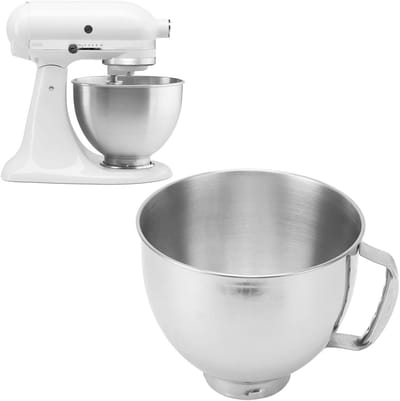 Mixkom RVS - Beslagkom Keukenmachine - Bakken en Mixen - Met Handvat Vaatwasserbestendig - 5 Liter 22.5x19cm - Zilverkleurig