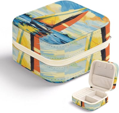 Sieraden Koffer - Opberger Doos - Reizen Opslag - Compact Ontwerp - 10.7 x 10.2 cm - Multicolor
