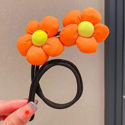 1PC Fashion Cute Flowers Hairband  For Women Girls Hair Rope Hair Accessories orange