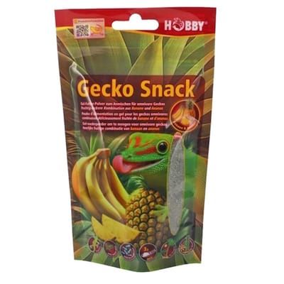 Hobby Terrano Gecko Snack 100 gr gelvoederpoeder voor omnivore Banaan & Ananas