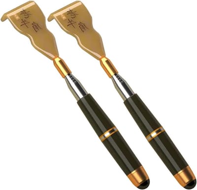 Rugkrabber Bamboe - Krabgereedschap Set - Jeuk Verlichten - Intrekbare Telescoopsteel - 2 Stuks - Zwart