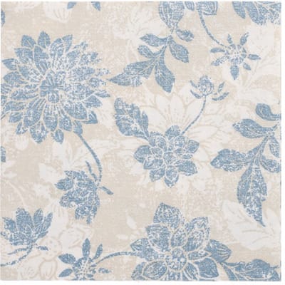 50 Servetten ROYAL Collection 1/4 vouw 40 cm x 40 cm arctisch blauw Flowers