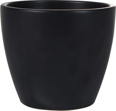 Ter Steege Bloempot - zwart - glans - Scandinavisch - 16 x 13 cm - plantenpot