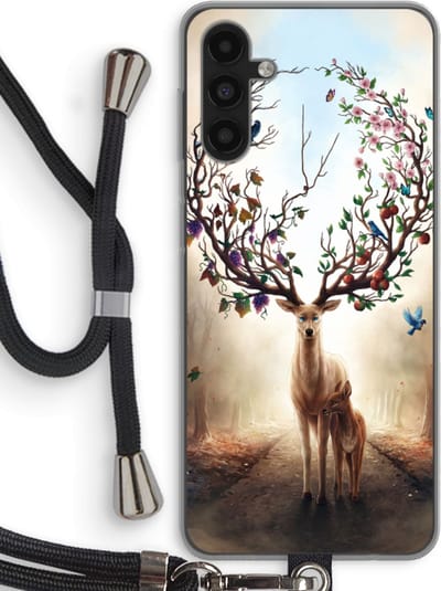 Case Company® - Hoesje met koord geschikt voor Samsung Galaxy A13 5G hoesje met Koord - Seasons Change - Telefoonhoesje met Zwart Koord - Bescherming aan alle Kanten en Over de Schermrand