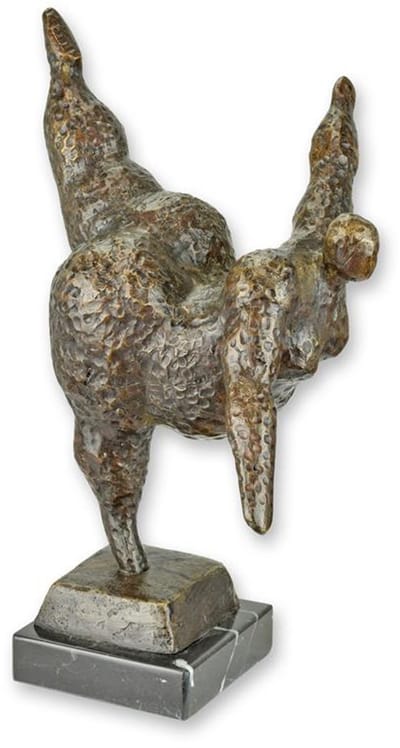 Bronzen beeld - Naakte danseres - modernistische sculptuur - 26,4 cm hoog