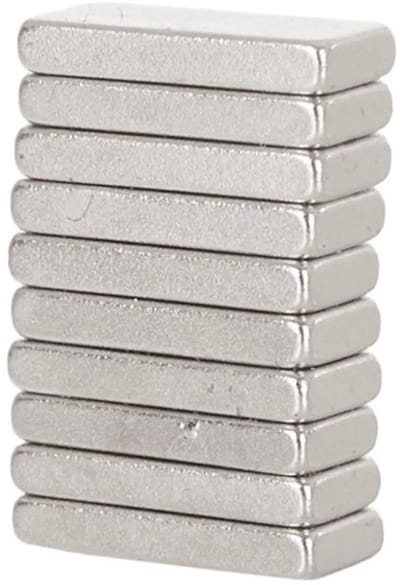 GEKO Krachtige platte neodymiummagneet - 10x4x1.5 mm - Compact en veelzijdig - 10 stuks