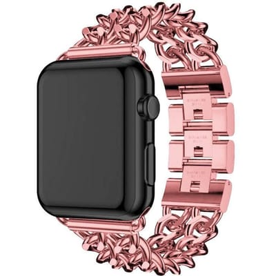 2+1 | Apple Watch Cowboy Bandje - Staal - Rose Rood