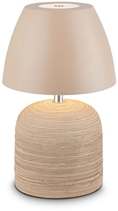 BRILONER Cera – Tafellamp oplaadbaar – draadloos – voor binnen en buiten – dimbaar – oplaadbare accu – keramiek – beige – Ø14 x 36 cm