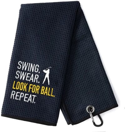 Nivard Golf Handdoek - Golfhanddoek - Golf Accessoires - Towel - Comfortabel - Zwart