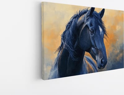 Saammp Canvas Schilderij - Kleurrijk - Abstract - Paard - Kunst - Dieren - Natuur - 45x30 - Foto op canvas - Wanddecoratie - muurdecoratie Woonkamer - Slaapkamer decoratie - Canvas Print