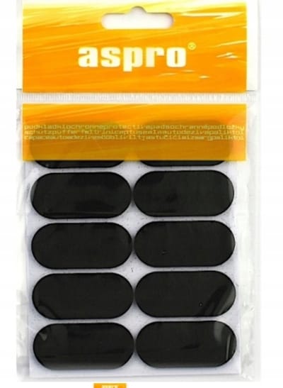 Aspro - Zelfklevende Viltglijders - 2x4,4 cm - Zwart - 10 stuks