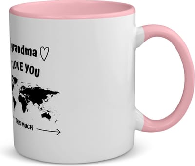 Akyol - grandma i love you this much koffiemok - theemok - roze - Oma - geweldige oma - liefste oma - verjaardag - cadeau - kado - bedankje - geschenk - 350 ML inhoud