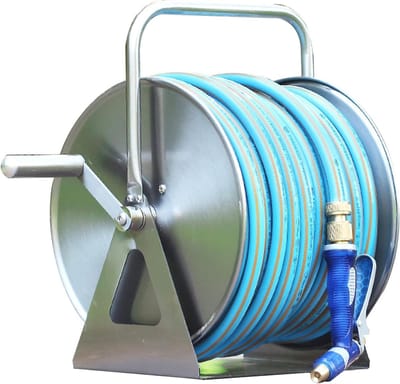 Slanghaspel - Slanghouder - Tuin Bewateren - Muurbevestiging Draagbaar - 15 meter - Geel