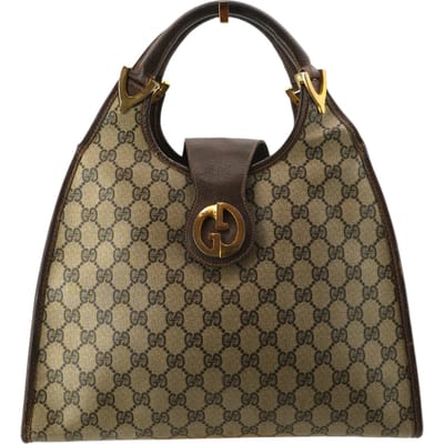 Gucci Vintage stoffen hobo's met voetband